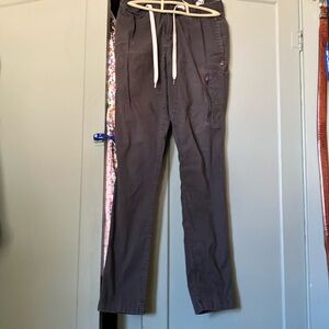 Black rip stop like fabric drawstring waist